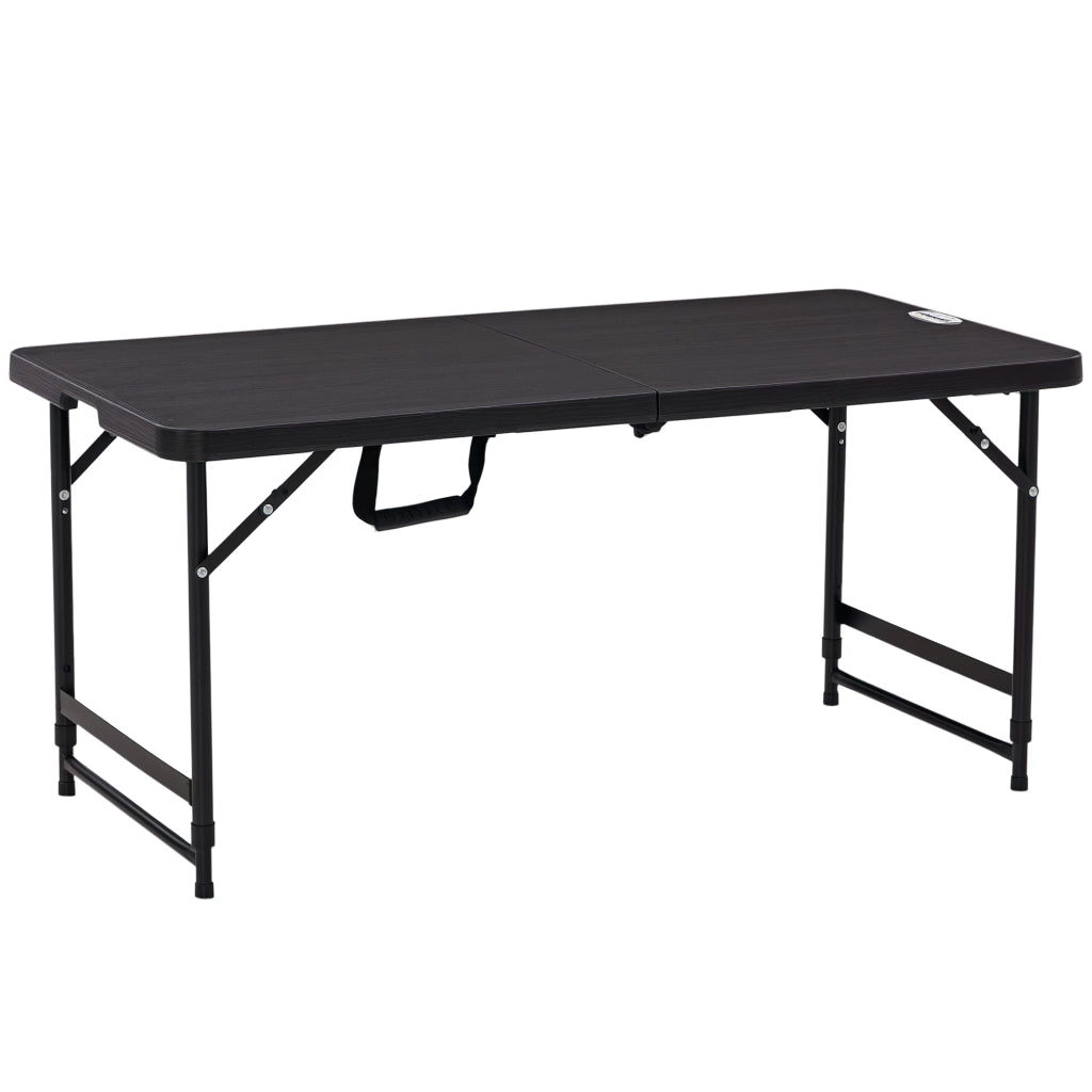 Tavolo da Giardino Pieghevole per 4 Persone con Altezza Regolabile, in Acciaio e HDPE, 118x60x74 cm