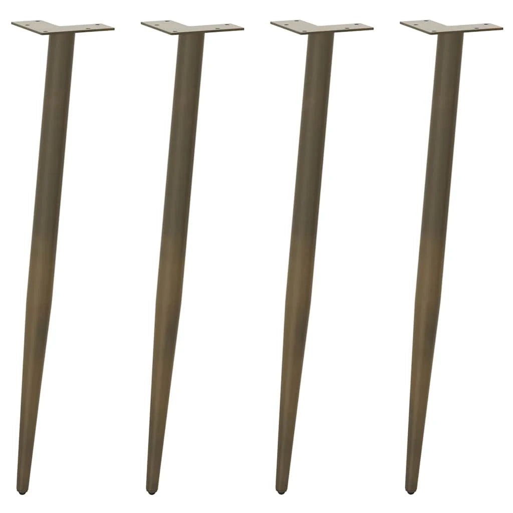 Set di 4 gambe per tavolo consolle coniche regolabili 72-73 cm in acciaio verniciato a polvere naturale 02_0056816