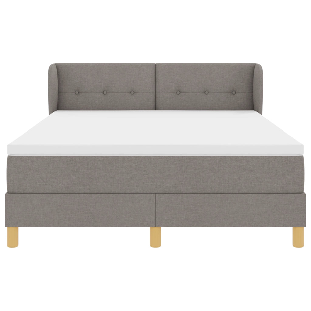 Letto a Box Spring con Materasso - Taupe, 140x190 cm, Tessuto