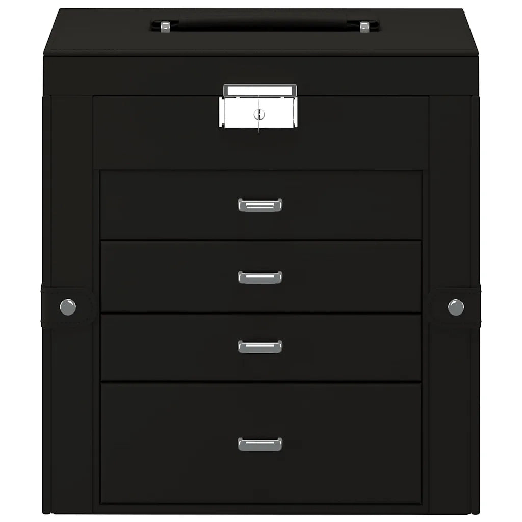Portagioie a 5 Strati con Specchio Chiudibile a Specchio Nero 4103563