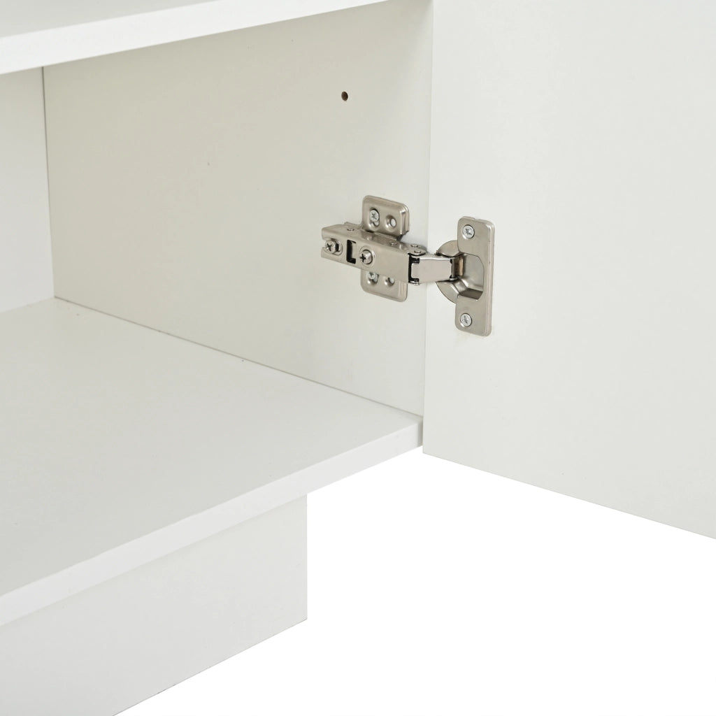Credenza 160x35x60 cm a 3 ante con ripiani regolabili in truciolato bianco