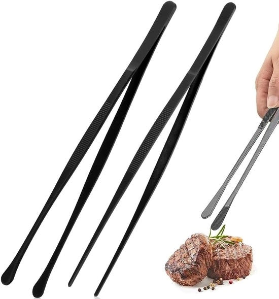 Tangia a doppia ghiera - multifunzionale - 2 pezzi - nero - acciaio inossidabile - 25 cm