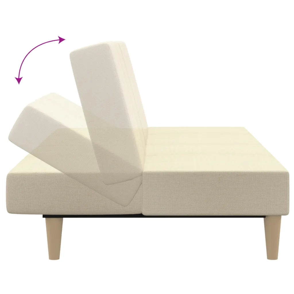 Divano letto | Sof¨¤ letto | Letto singolo a 2 Posti Crema in Tessuto
