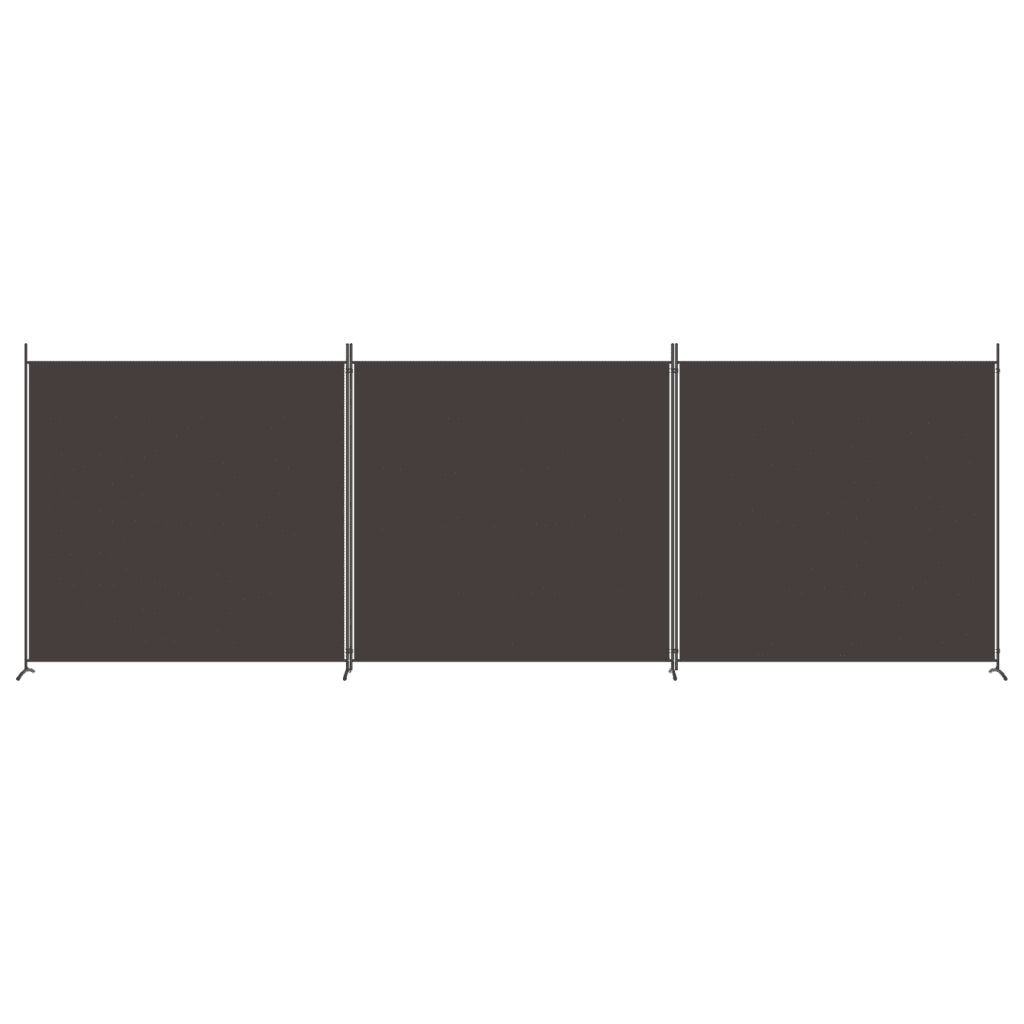 Divisorio a 3 Pannelli-Set di 3 pannelli Paravento Marrone 525x180 cm in Tessuto