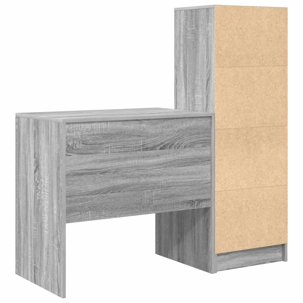 Scrivania con cassetto con lo scaffale 2 pcs Grigio Sonoma 3337358