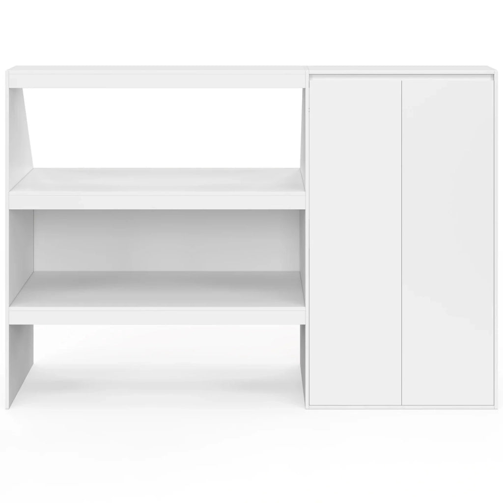 IDMarket - Scaffalatura a 2 livelli + armadio sottopiano TOMI bianco a 2 ante