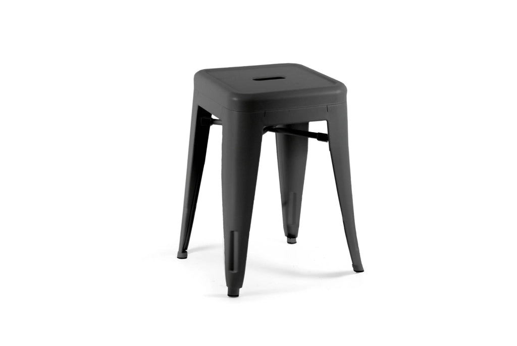 SGABELLO NERO STILE INDUSTRIALE IN METALLO 39 X 39 X 46 CM