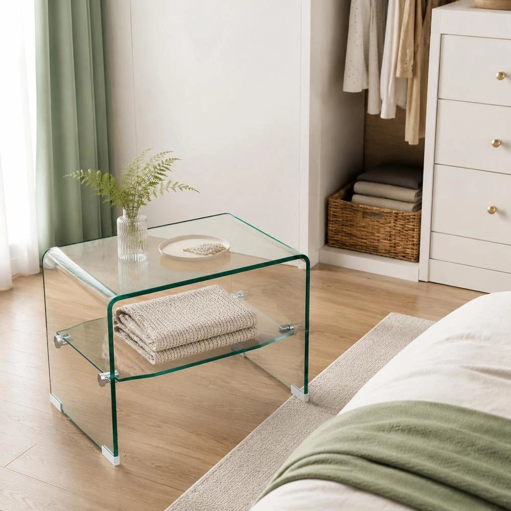 Coffee Table Transparent 50x45x33 Cm Tempered Glass
