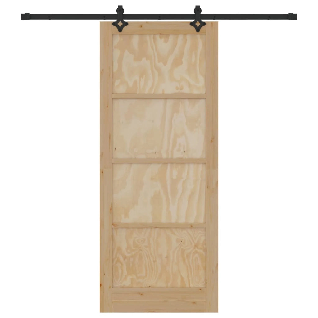 Porta scorrevole Naturale e Nero 86 x 211 cm