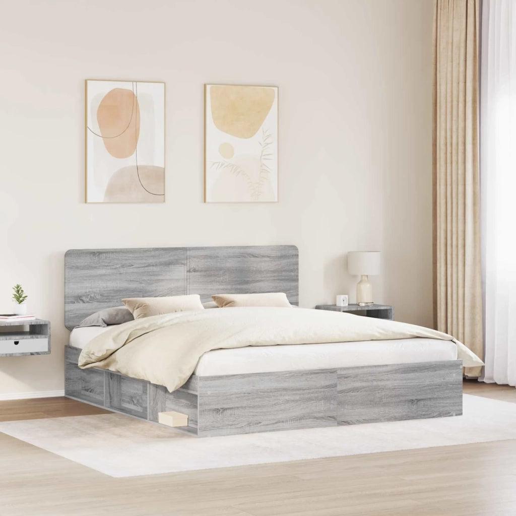 Struttura del letto Grigio Sonoma 180 x 200 cm Pino massello 3412457