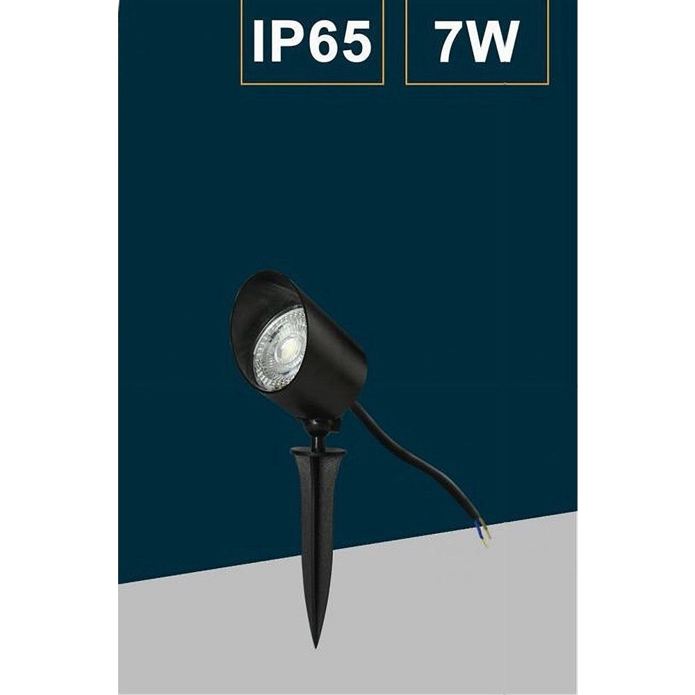 Trade Shop - Faretto Led 7w Con Snodo Picchetto Staffa Lampada Per Esterno Segnapassi Ip65 110 - -bianco Caldo      -