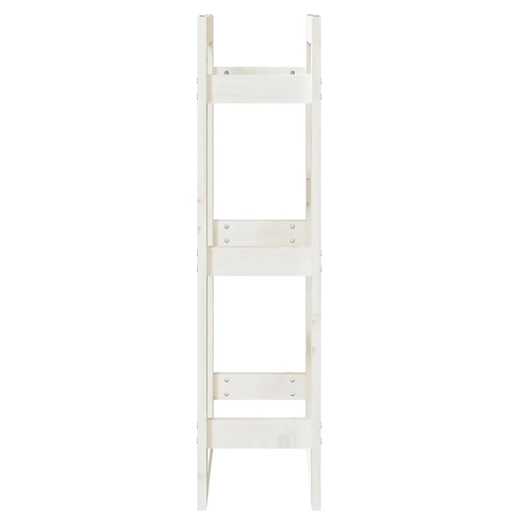Portalegna-Scaffale per Legna Bianco 41x25x100 cm in Legno Massello di Pino