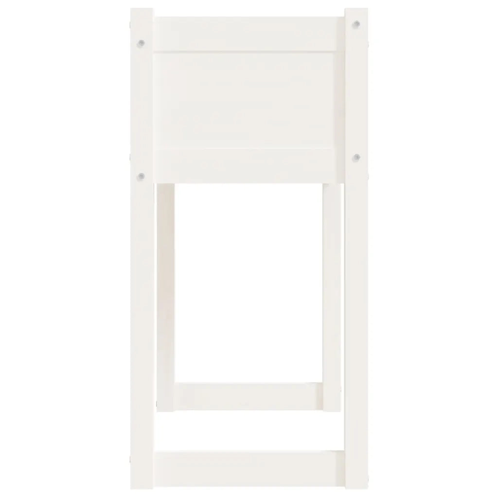 Fioriera Bianca 78x40x81 cm in Legno Massello di Pino 822133