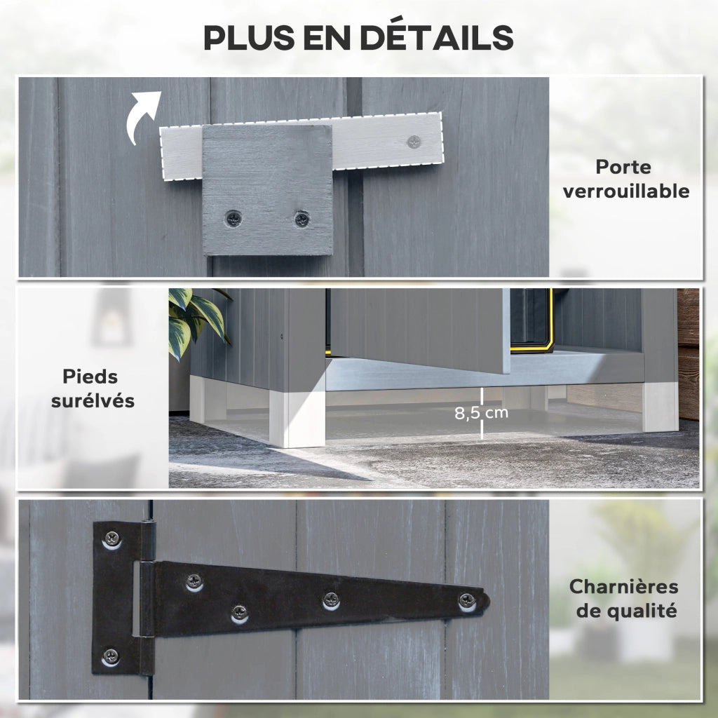 Armadio da Giardino Legno ¨C zephmum ¨C Grigio 77.5x54.2x179.5 cm