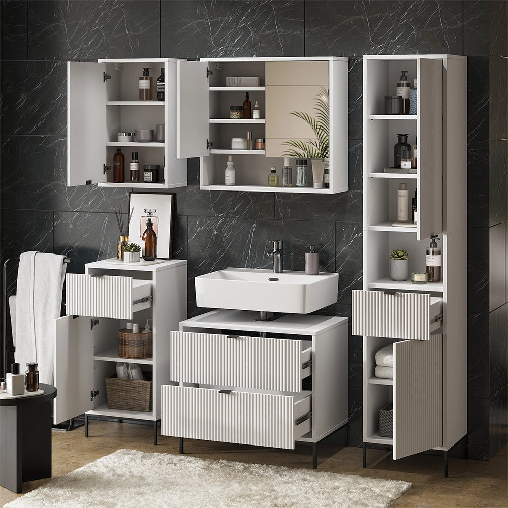 Vicco Set di mobili da bagno Bianco 5 parti