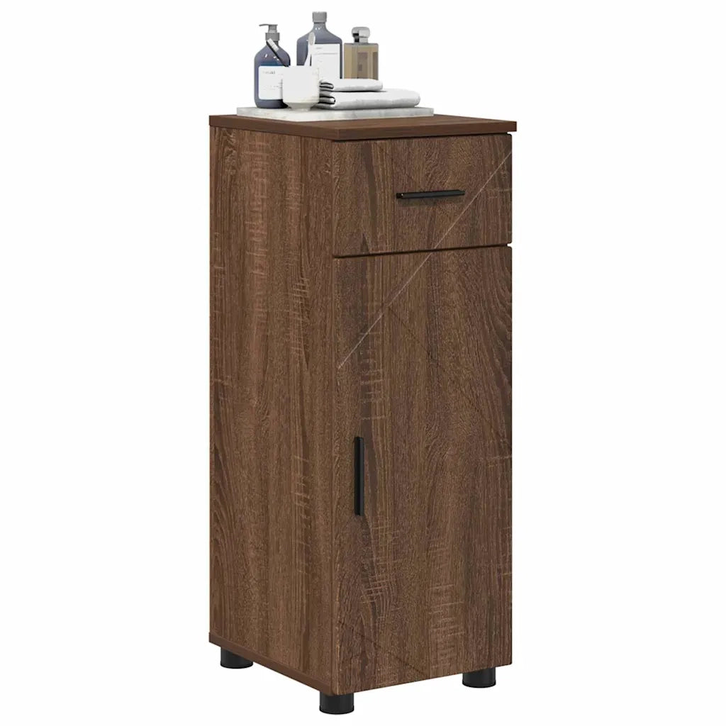 Mobile da Bagno con cassetto Rovere Marrone 30 x 35 x 80 cm 883331