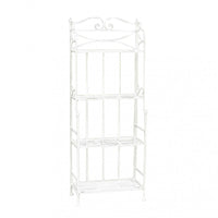 Portapiante Noelle 4 Piani Bianco Antico 61x32x156 h cm in Acciaio Bianco