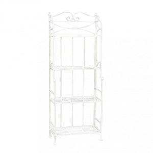 Portapiante Noelle 4 Piani Bianco Antico 61x32x156 h cm in Acciaio Bianco