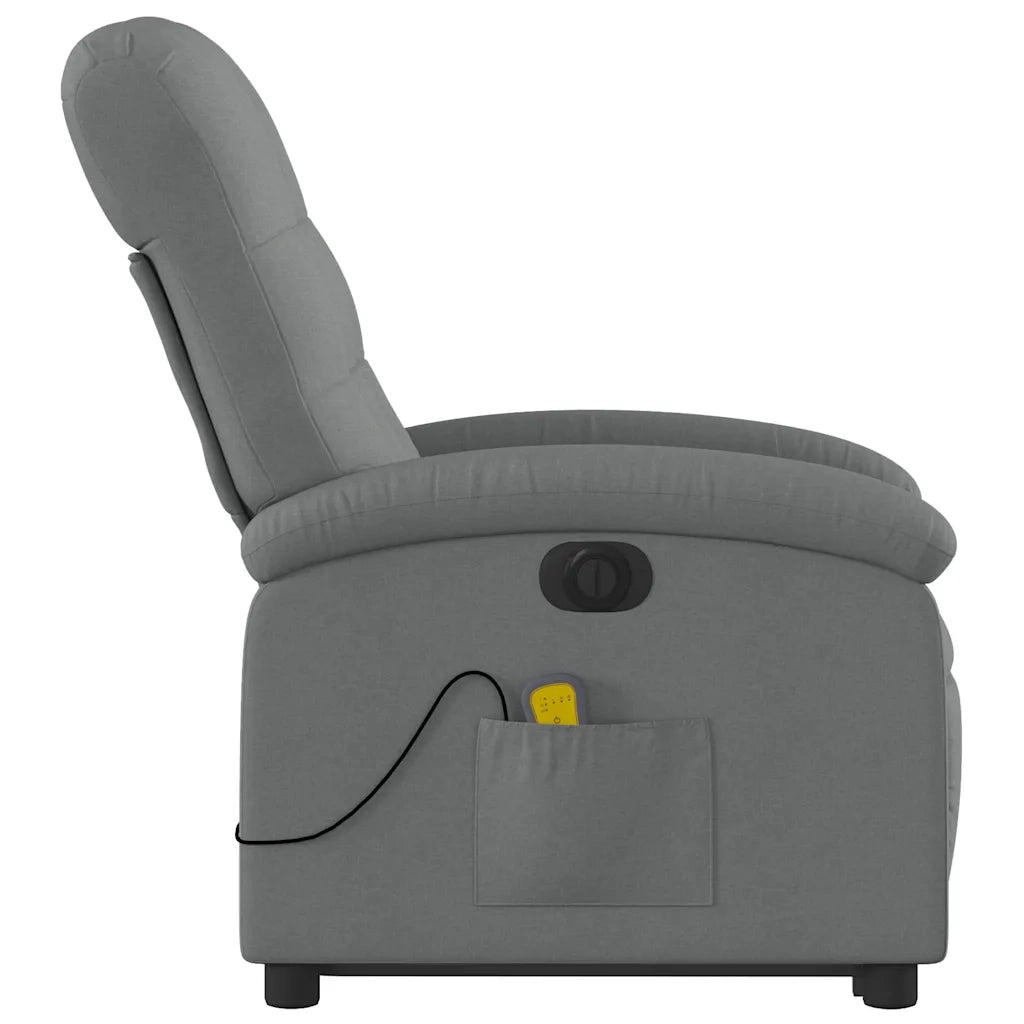 Poltrona Alzapersona Massaggi Elettrica Grigio Scuro Tessuto 3204129