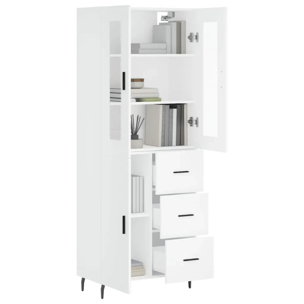 Credenza | Madia | Buffet da pranzo | Armadio da pranzo Bianca 69,5x34x180 cm in Legno Multistrato