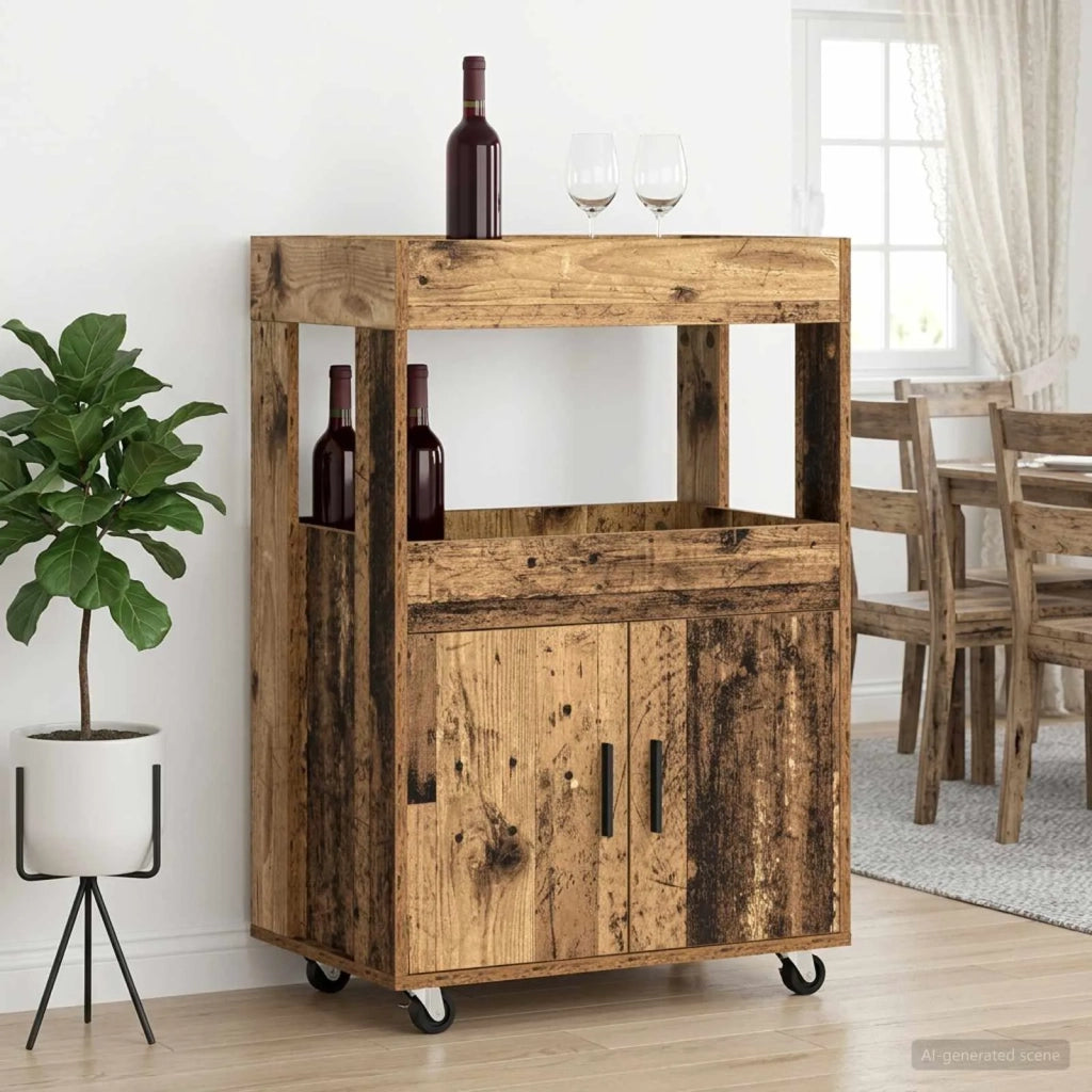 Carrello da Bar Legno di quercia 60 x 39.5 x 89 cm 8015684