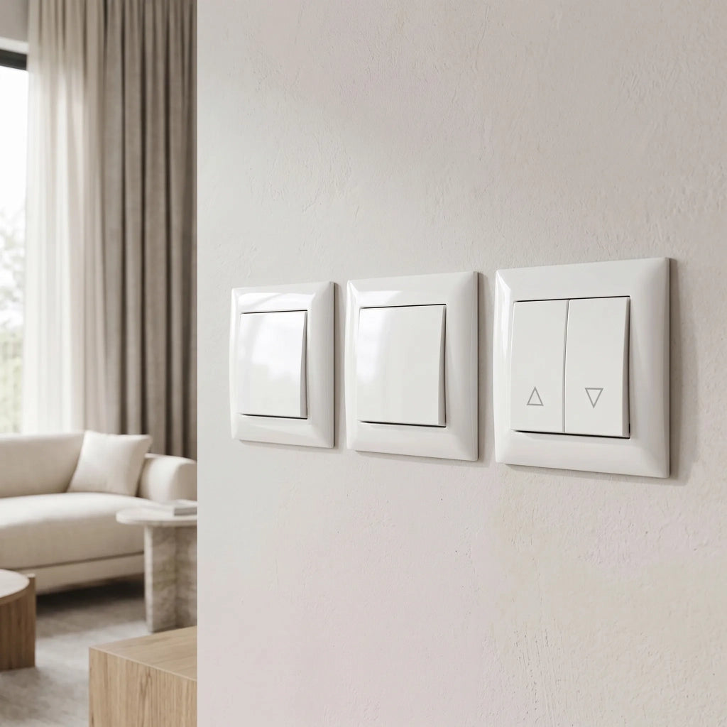 Interruttore Per Veneziane Con Cornice Oste Jnh009-w White