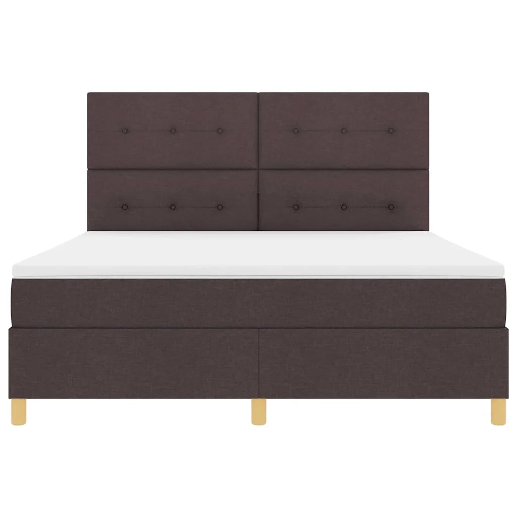 Letto a Sorgente LED Marrone Scuro 180 x 200 cm Tessuto 3343120