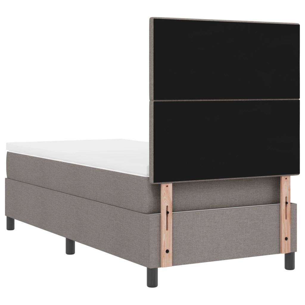 Letto Box Spring con Materasso Taupe 80x200 cm Tessuto