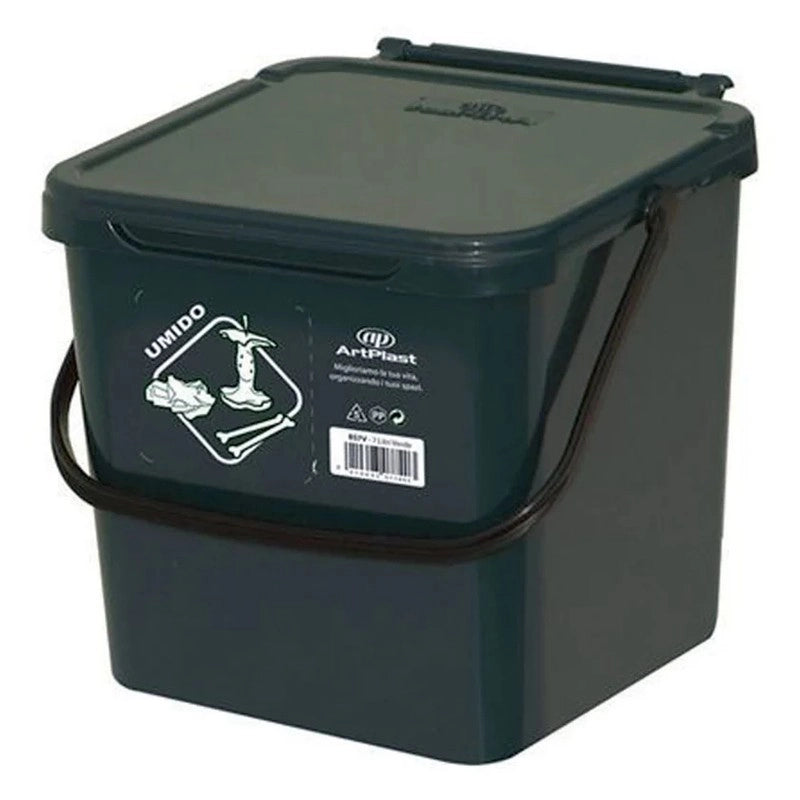 Cassonetto per raccolta differenziata verde 7 Litri