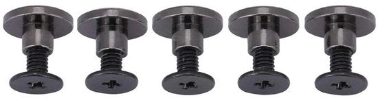 Set di viti 20 pezzi - Testa rotonda a viti - Viti per lavorazione della pelle - Duraturo - Nero - Adatto per accessori - Viti a rivetto