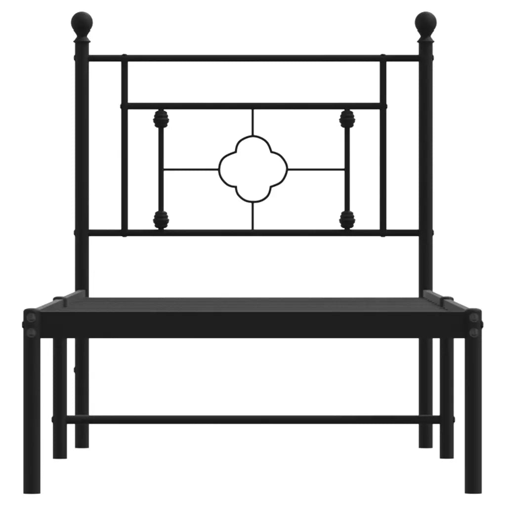 Giroletto con Testiera in Metallo Nero 80x200 cm 374330