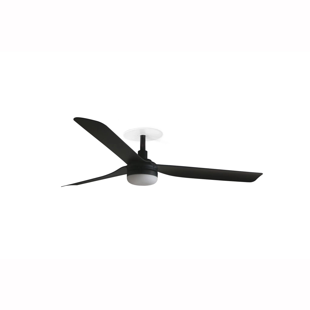 FARO Ventilatore a soffitto Point M Recess Ø1300 Nero Opaco Acciaio 3 pale 20W modello FARO-33815R1S