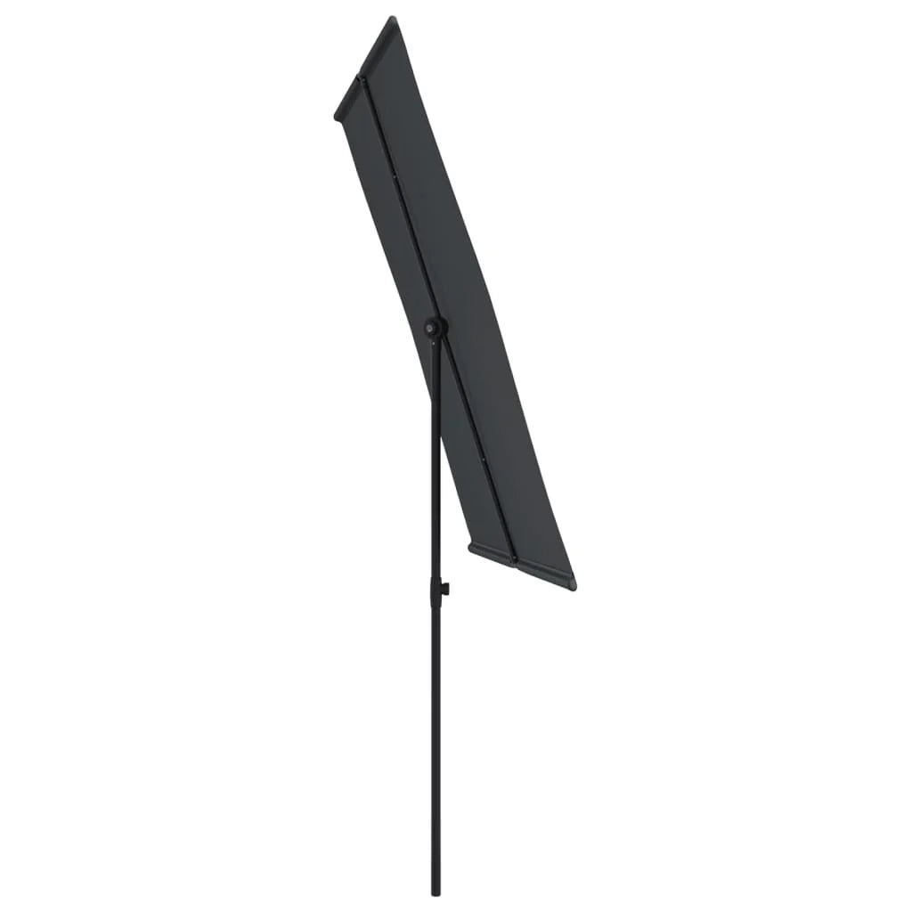 Ombrellone da esterno con palo in alluminio 2 x 1,5 m nero 02_0008228