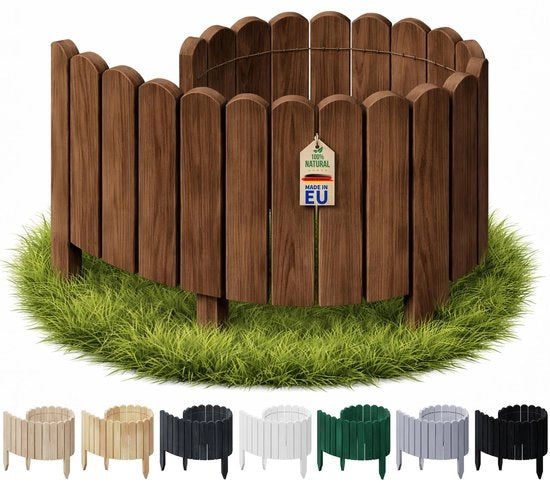 Border per giardino in legno - 40 x 100 cm - bordo flessibile - stecco in legno - bordo per giardino - legno di frassino biodegradabile - resistente all'usura - bordo per giardino