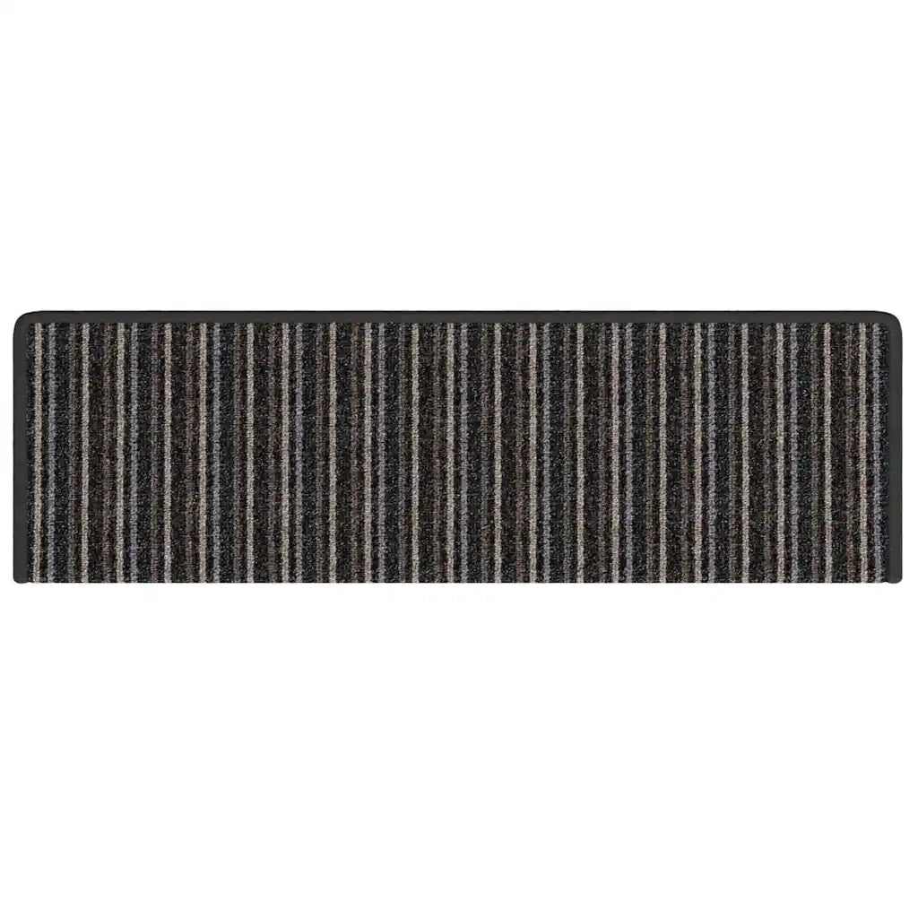 Tappetini per scale autoadesivi 15 pcs Antracite 65 x 21 x 4 cm