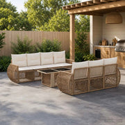 Set Divano da Giardino 8 pz Beige e Bianco Crema polyrattan 3436908