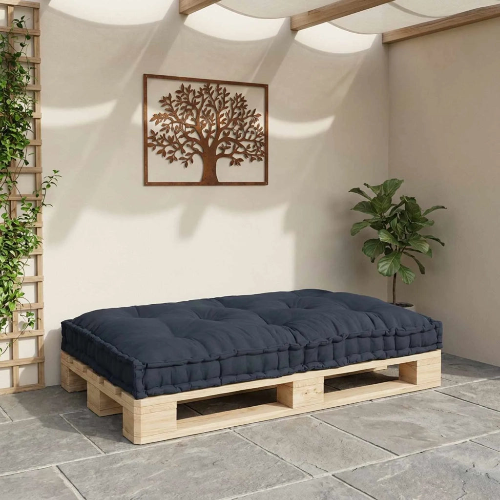 Cuscino per Divano Pallet Antracite 120 x 80 x 12 cm Tessuto 4019085