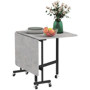 Tavolo pieghevole con rotelle per 4-6 persone ¨C Xylo ¨C legno e acciaio 120x80x73 cm grigio