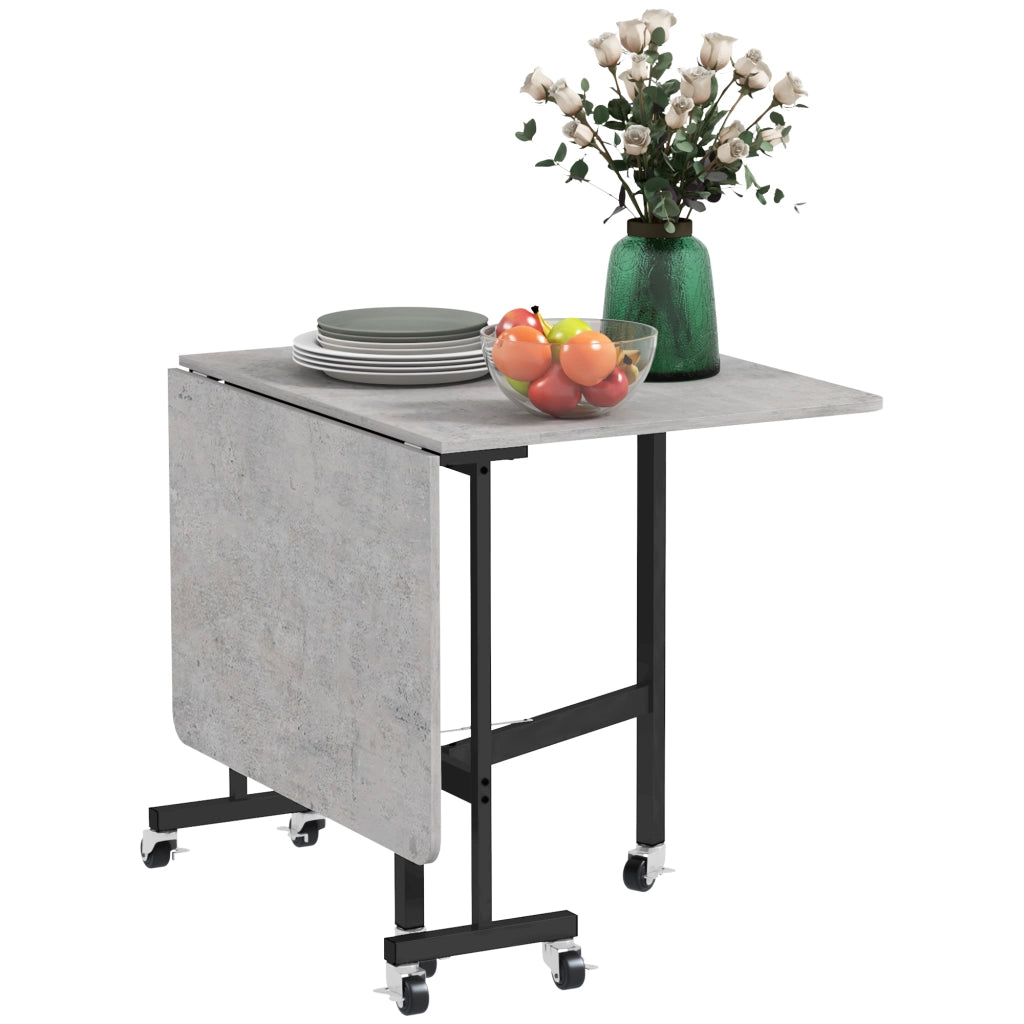 Tavolo pieghevole con rotelle per 4-6 persone ¨C Xylo ¨C legno e acciaio 120x80x73 cm grigio