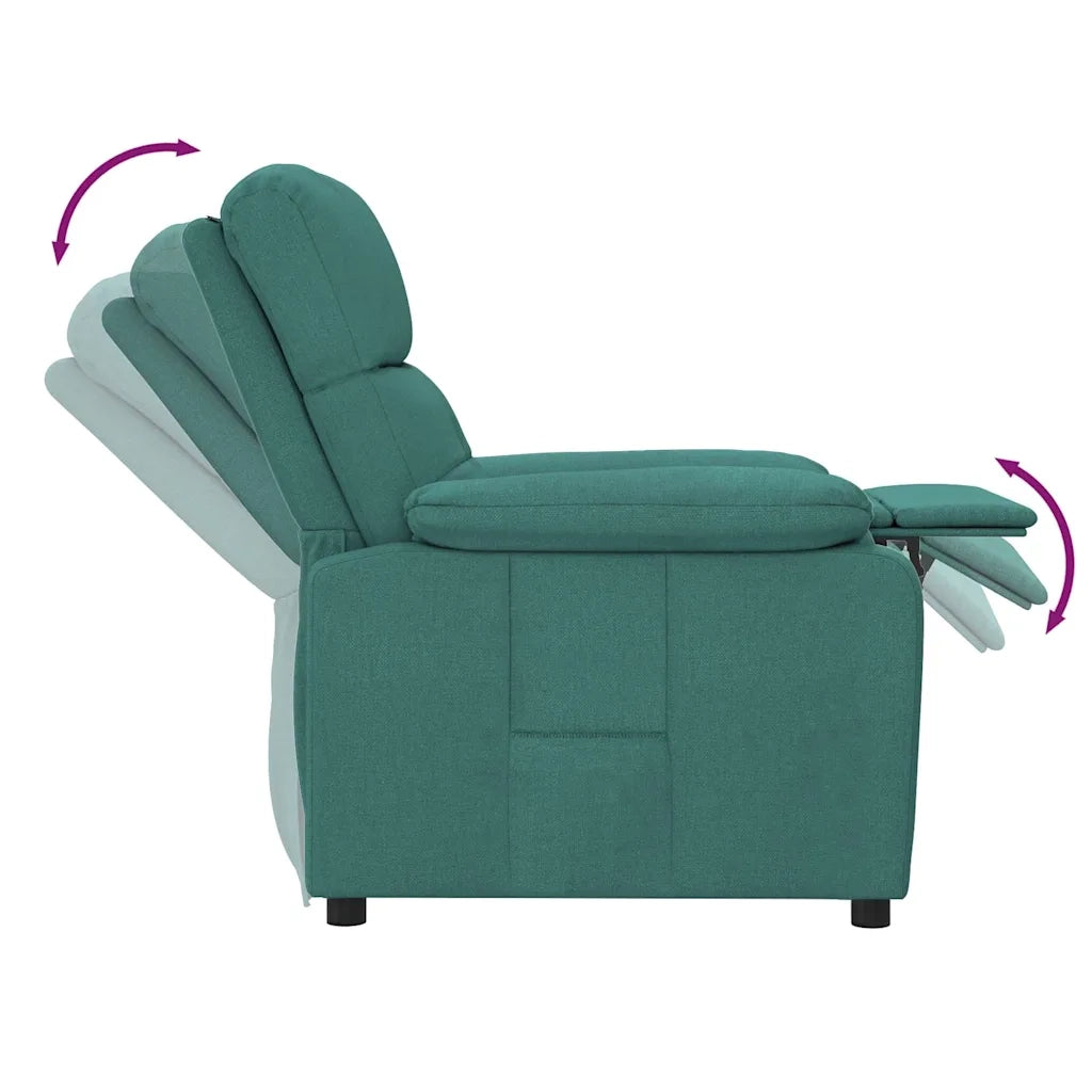 Divano Sedia-Poltrona Reclinabile in Tessuto Verde Scuro 900066