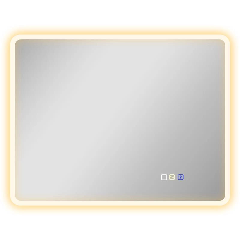 SPECCHIO DA BAGNO LED BLUETOOTH, CON INTERRUTTORE TOUCH, LUCE REGOLABILE, 3 COLORI, ANTI-APPANNAMENTO, 70 X 90 CM, ARGENTO