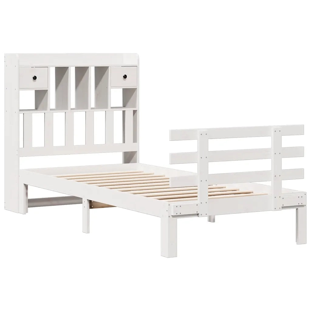 Letto con Libreria senza Materasso 75x190 cm in Legno Pino 3322781