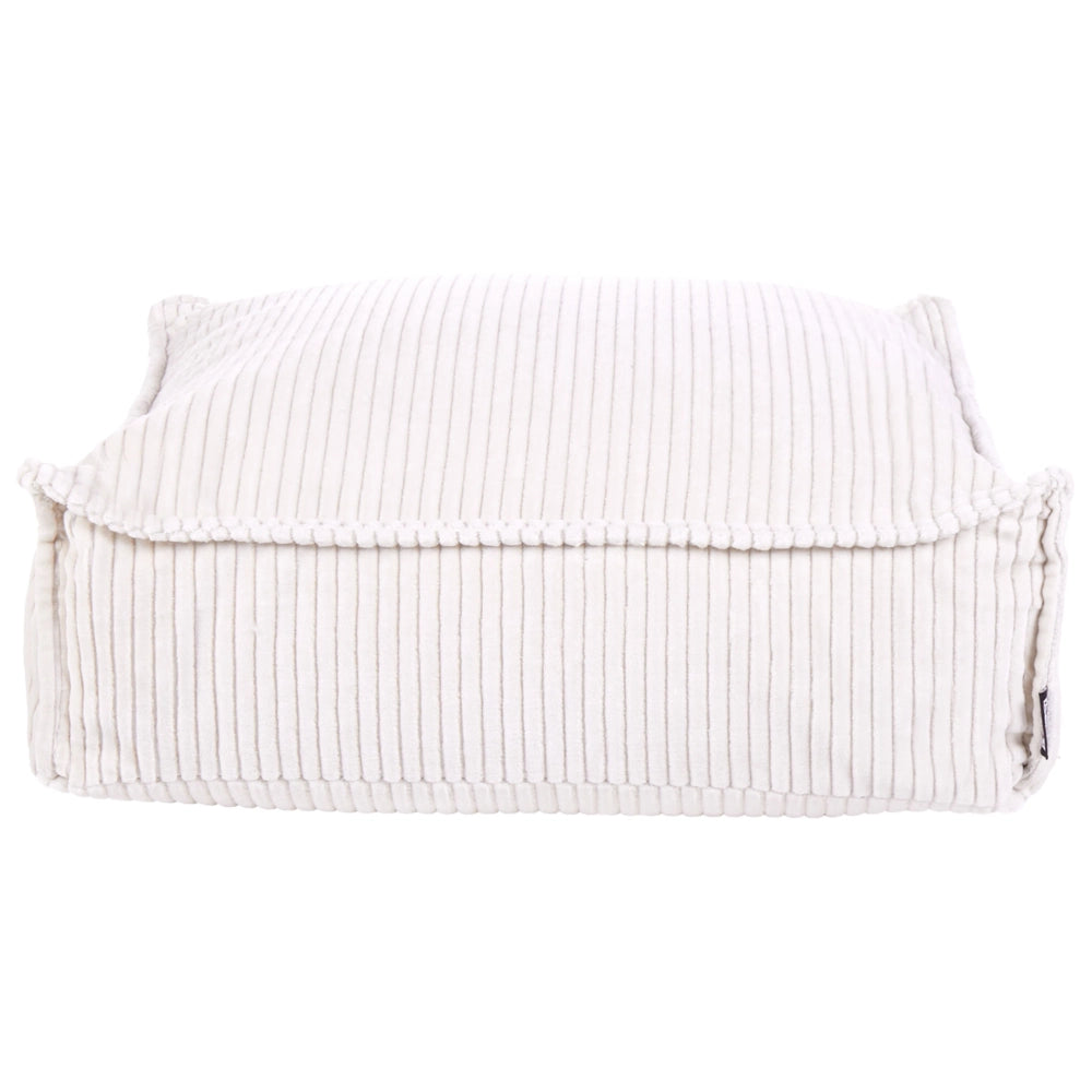 Cuscino da terra Beige Chiaro 55 x 55 x 20 cm Quadrato Tessuto Velluto Struttura a coste Pouf da seduta