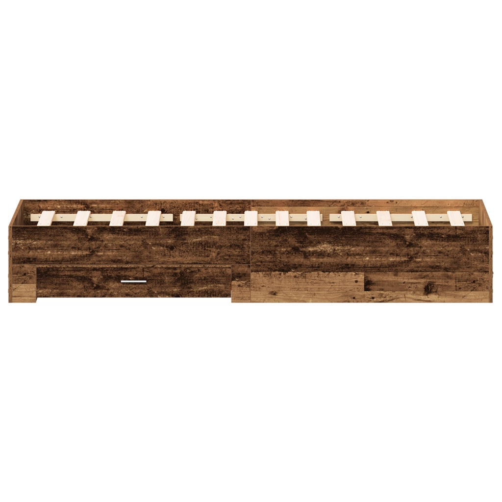 Struttura Letto  con Cassetti Legno Vecchio 120x200 cm Legno Ingegnerizzato
