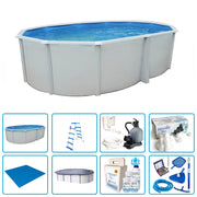 Piscina Fuori Terra Steelwhite Omega 550 Liner 0,6 Mm - 5,50 X 3,66 X H.1,32 M - Kit Pro