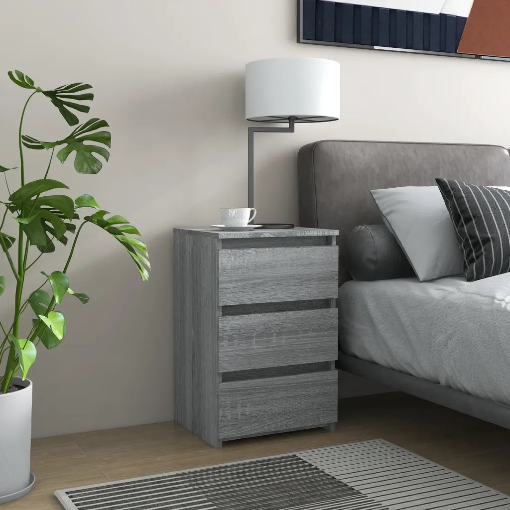 Comodino | Armadio da Notte | Mobiletto da notte Grigio Sonoma 40x35x62,5 cm in Legno Multistrato