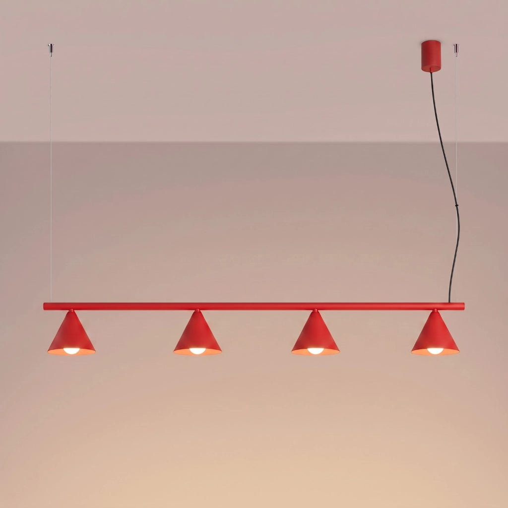 Lampadario NOX 4L rosso