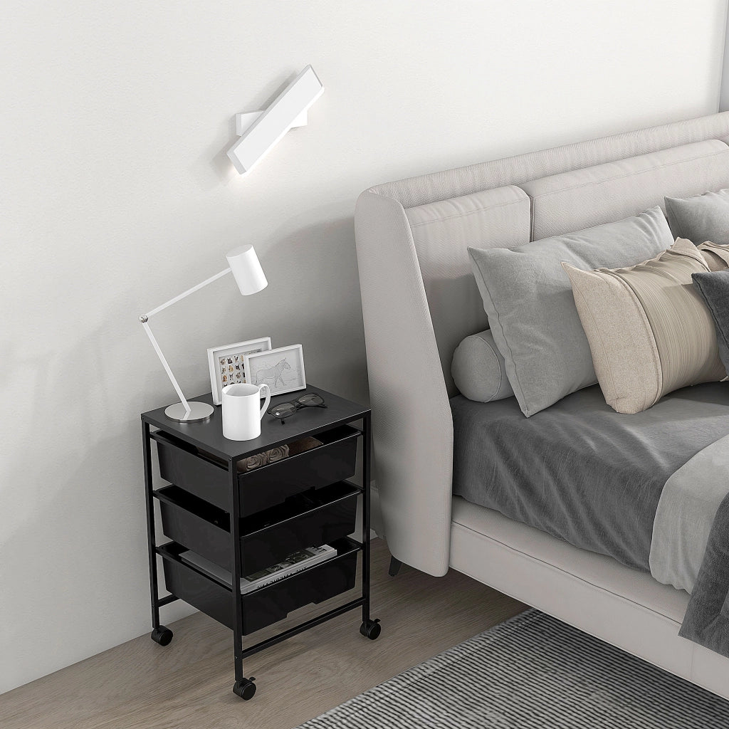 Tavolino rotondo a rotelle in metallo ¨C zephmum ¨C nero, 3 livelli