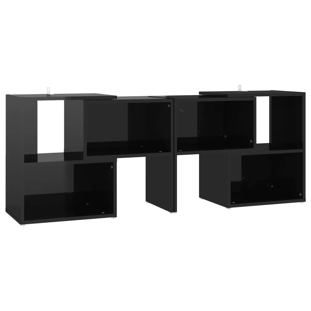 Mobile Porta TV Nero Lucido 104x30x52 cm in Legno Multistrato 808357
