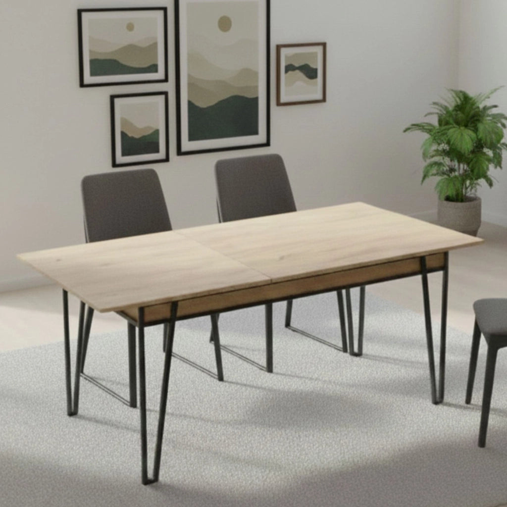 Terralba, Tavolo Allungabile 4 Posti, 80x170x76h cm Marrone Quercia